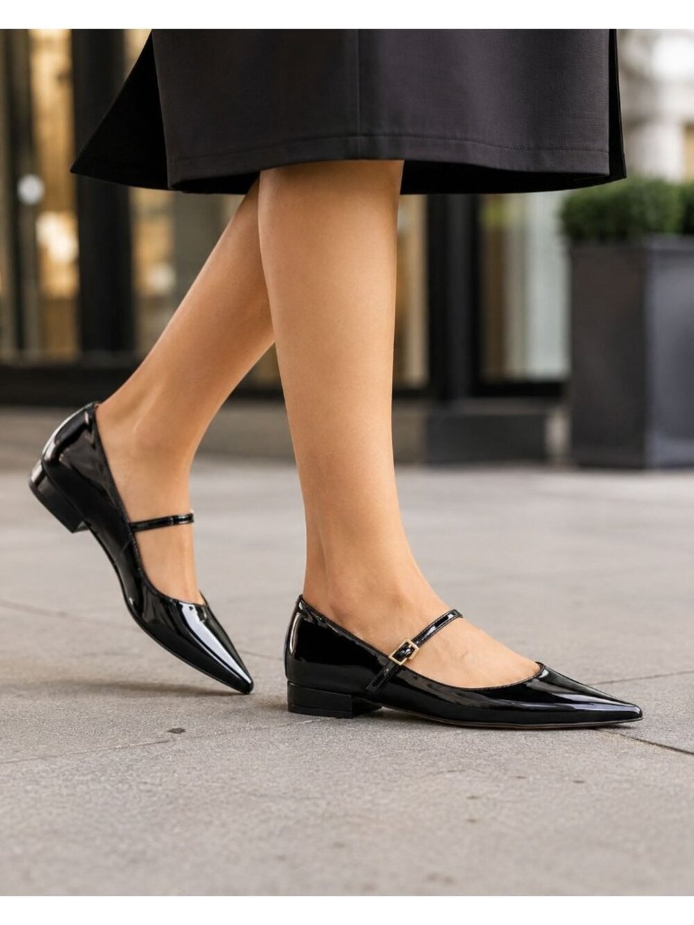 SD3 - Dune London Hastas Women’s Black Patent Mary Jane Flats EU 40 US 10 NIB